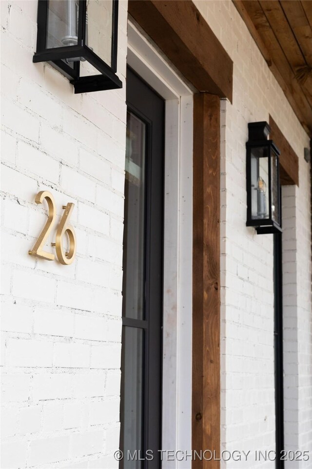 details featuring brick siding