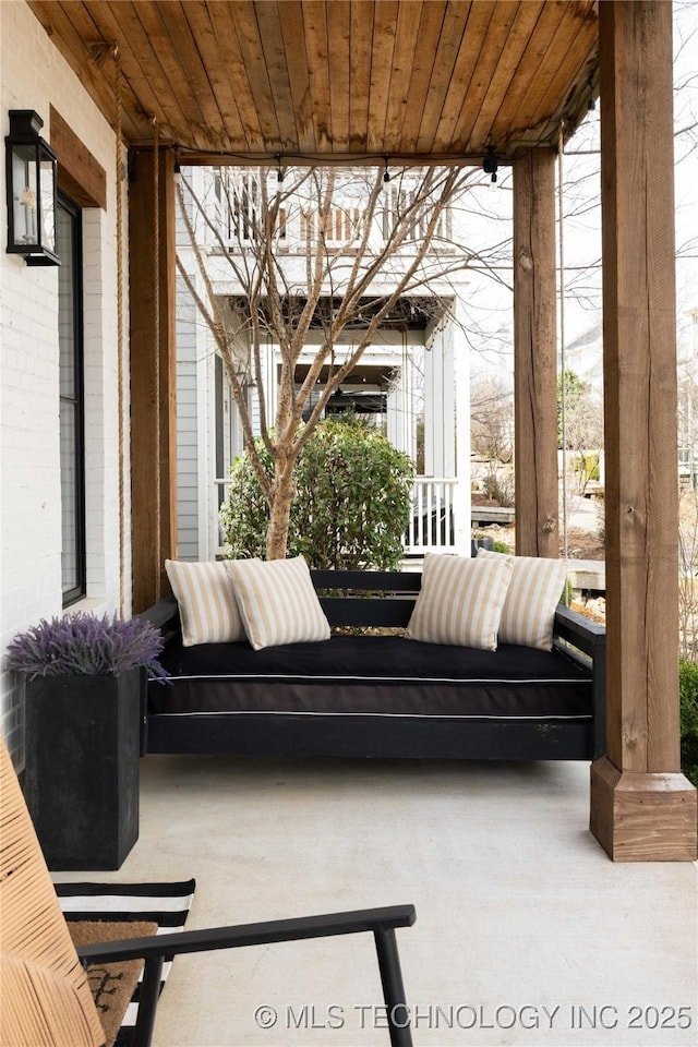 view of patio featuring covered porch