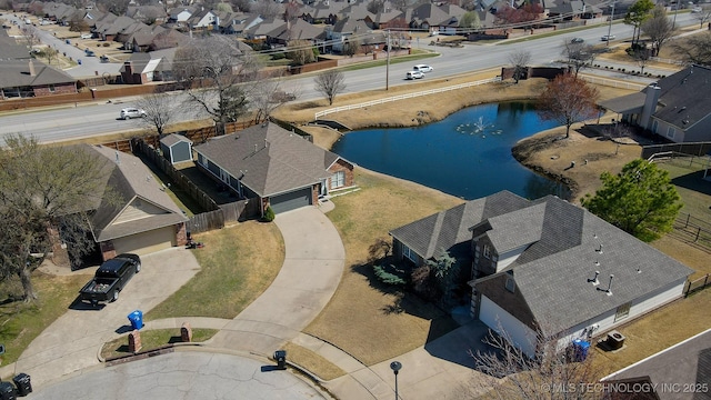 drone / aerial view with a residential view