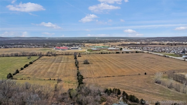 aerial view with a rural view