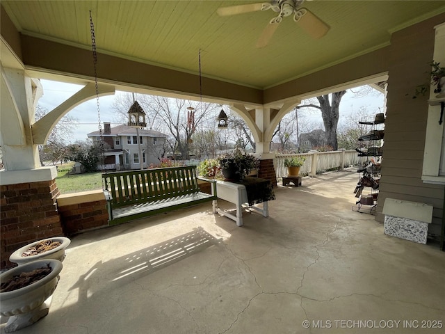 view of patio / terrace featuring a ceiling fan