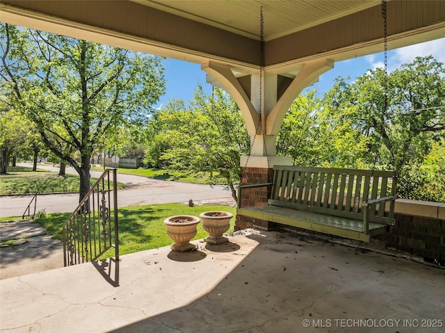 view of patio with a porch