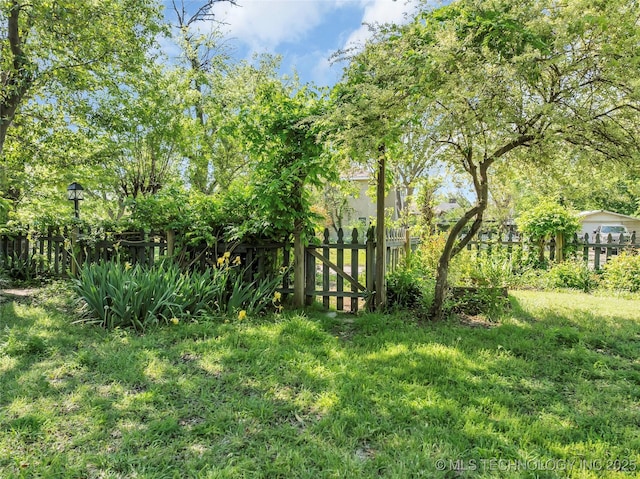 view of yard featuring fence