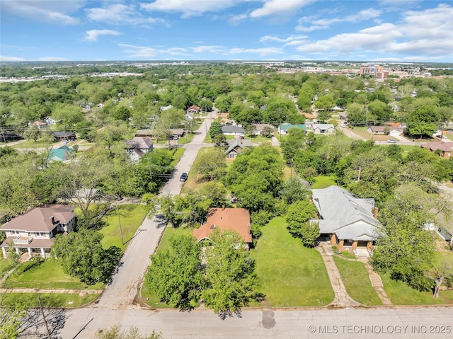 aerial view with a residential view