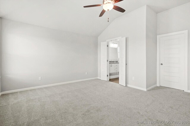 408 S 48th Ct S, Broken Arrow, OK 74014 - unfurnished bedroom featuring baseboards, ceiling fan, ensuite bathroom, and carpet