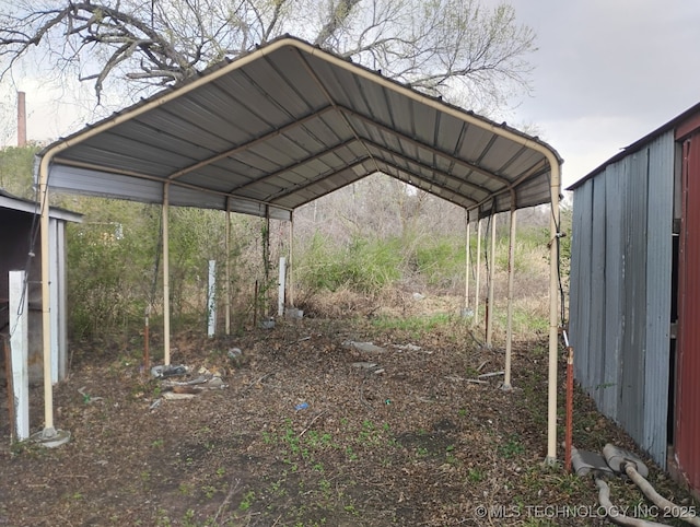 view of car parking featuring a carport