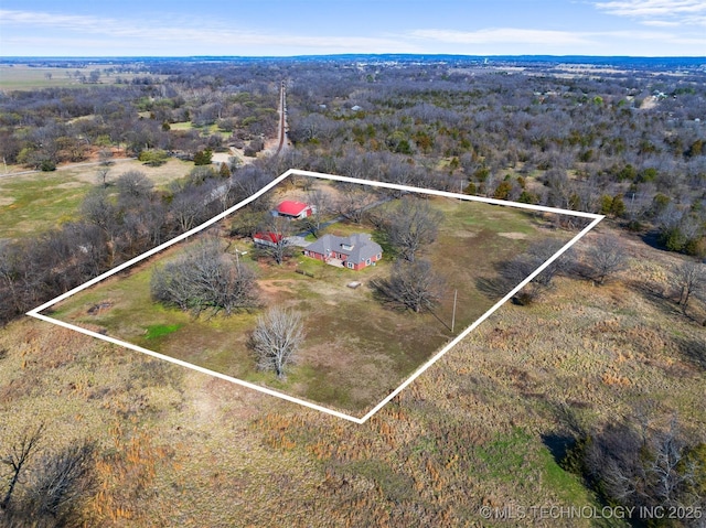 bird's eye view featuring a rural view