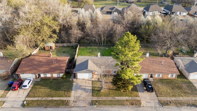 bird's eye view featuring a residential view