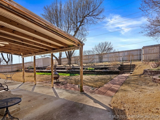 view of patio / terrace with a fenced backyard