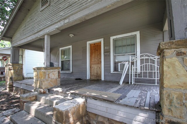 301 N Cleveland Ave, Sand Springs, OK 74063 - entrance to property featuring covered porch