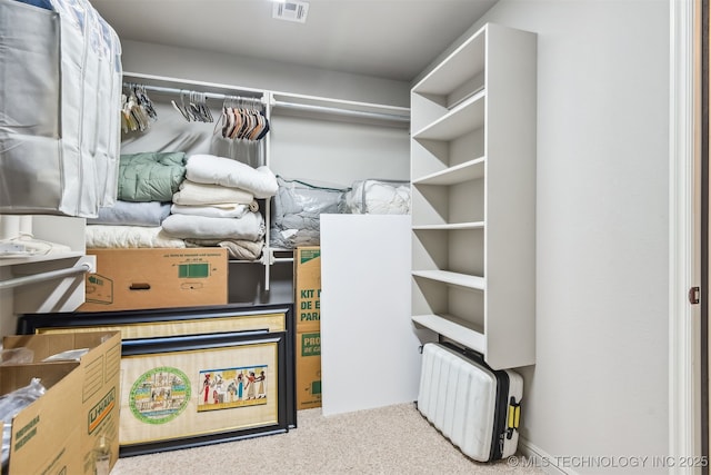 storage room featuring visible vents