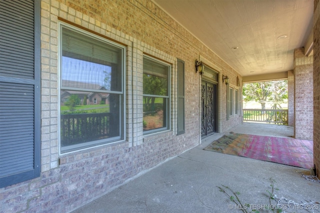 view of patio with a porch