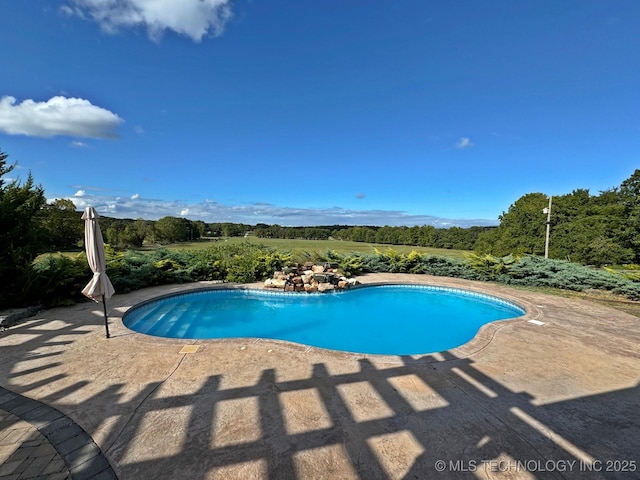 outdoor pool featuring a patio
