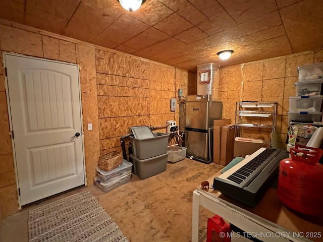 interior space with concrete floors