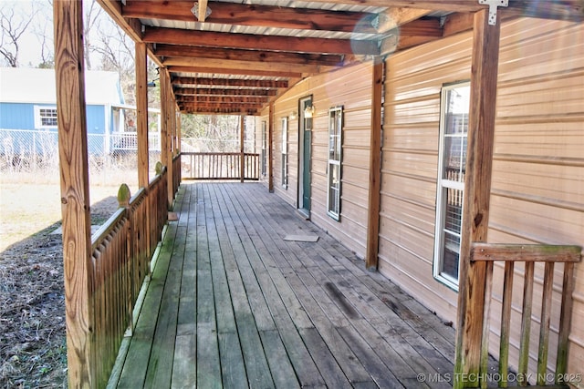 136 Pine St, Mead, OK 73449 - deck with fence