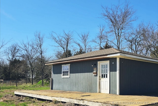 020 Haworth, Durant, OK 74701 - view of outdoor structure featuring fence and an outdoor structure