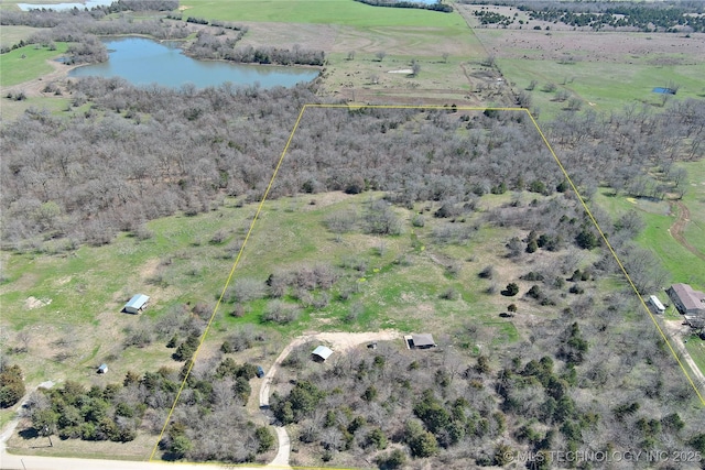 020 Haworth, Durant, OK 74701 - drone / aerial view featuring a water view and a rural view