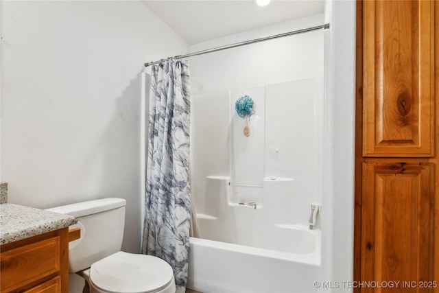 5690 E 570th Rd, Rose, OK 74364 - full bath with vanity, shower / bath combination with curtain, and toilet