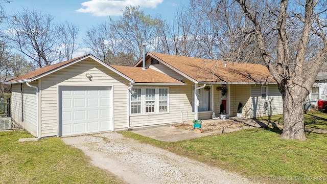 302 W 4th St, Skiatook, OK 74070 - single story home with a front yard, driveway, and roof with shingles