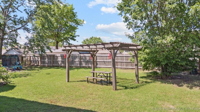 7610 N 127th E Ave, Owasso, OK 74055 - view of yard featuring a pergola