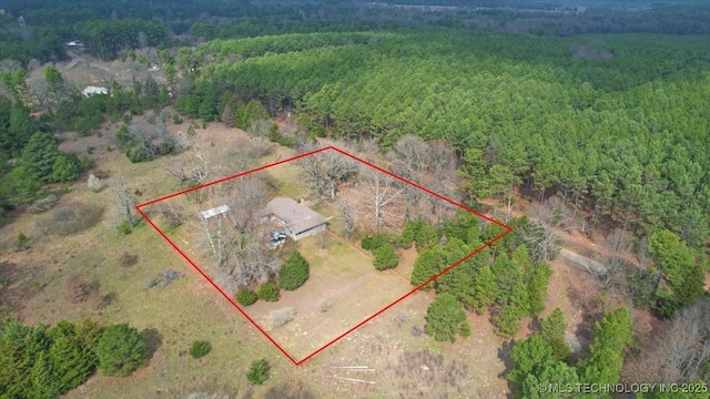 420722 E 1920th Rd, Antlers, OK 74523 - bird's eye view featuring a forest view and a rural view
