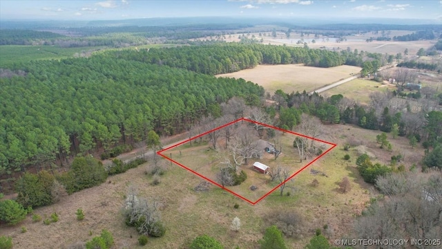 420722 E 1920th Rd, Antlers, OK 74523 - drone / aerial view featuring a rural view