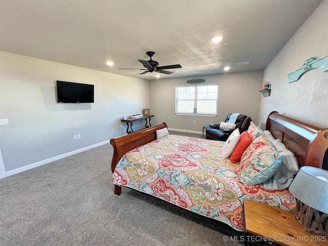 11457 N 510th Rd, Tahlequah, OK 74464 - carpeted bedroom with baseboards, recessed lighting, and a ceiling fan
