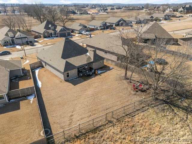 bird's eye view featuring a residential view
