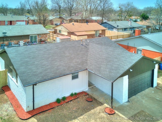 aerial view featuring a residential view
