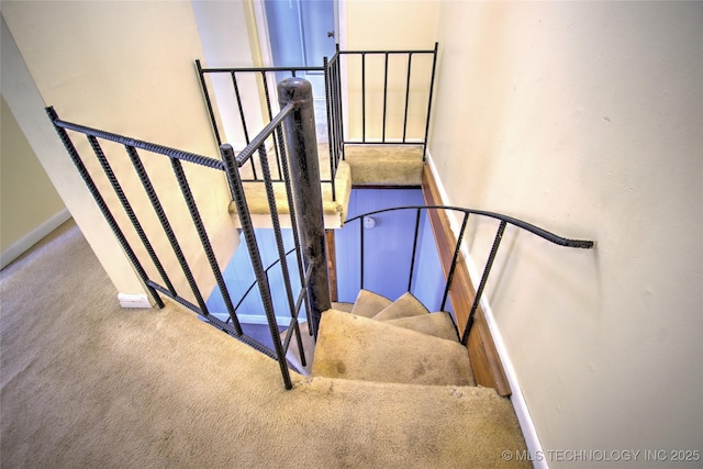 6508 W Cameron St, Sand Springs, OK 74127 - stairway with carpet and baseboards