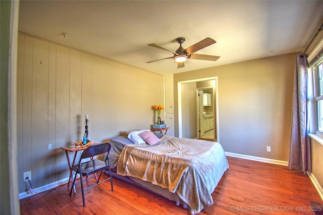 6508 W Cameron St, Sand Springs, OK 74127 - bedroom featuring baseboards, wood finished floors, and a ceiling fan