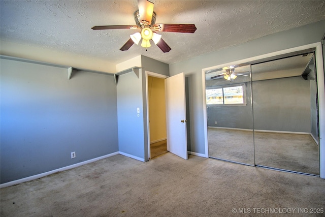 6508 W Cameron St, Sand Springs, OK 74127 - unfurnished bedroom with baseboards, a textured ceiling, a ceiling fan, and carpet