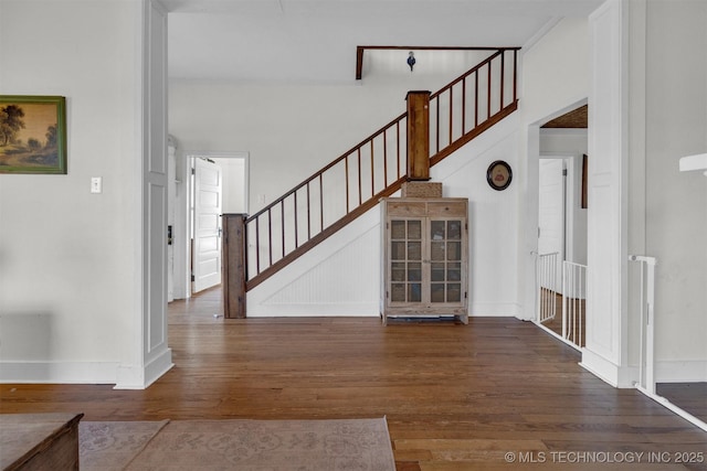 5174 Silo Rd, Durant, OK 74701 - entryway with stairway, baseboards, and wood finished floors