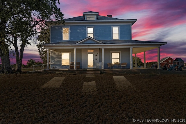5174 Silo Rd, Durant, OK 74701 - view of front of home featuring a porch and a front yard