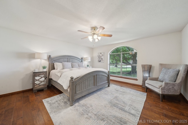 11712 E 121st St, Collinsville, OK 74021 - bedroom featuring hardwood / wood-style flooring, baseboards, and ceiling fan