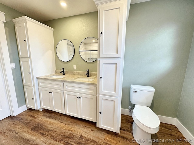 17022 S 579th Rd, Tahlequah, OK 74464 - full bathroom with wood finished floors and double vanity