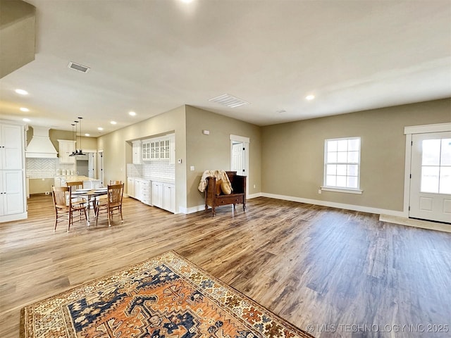 17022 S 579th Rd, Tahlequah, OK 74464 - living room featuring light wood-style flooring and recessed lighting