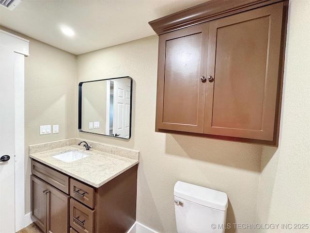 17022 S 579th Rd, Tahlequah, OK 74464 - half bathroom with vanity and toilet