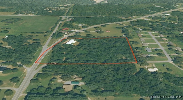 17022 S 579th Rd, Tahlequah, OK 74464 - map / location with property parcel outlined