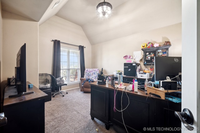 1946 E 135th St S, Bixby, OK 74008 - home office featuring vaulted ceiling and carpet flooring