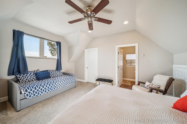 122 Osage Ridge Dr, Sand Springs, OK 74063 - bedroom featuring baseboards, carpet, and lofted ceiling