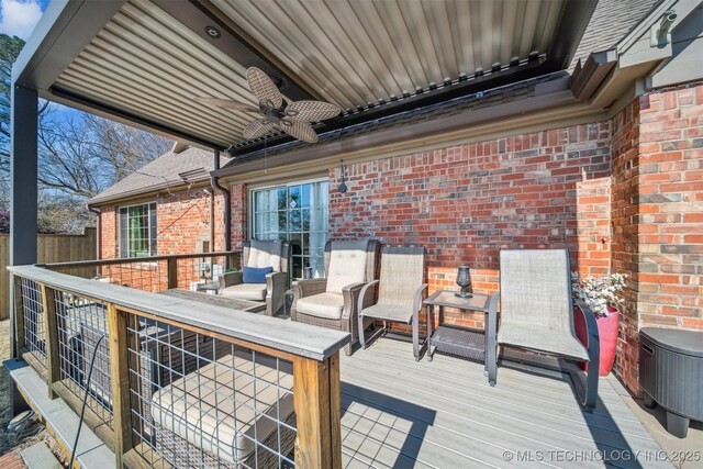 122 Osage Ridge Dr, Sand Springs, OK 74063 - deck featuring ceiling fan