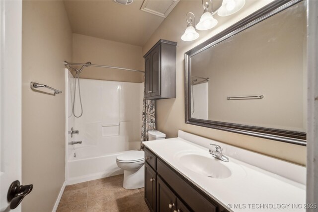 11727 S 91st E Ave, Bixby, OK 74008 - bathroom featuring toilet, shower / washtub combination, vanity, and baseboards