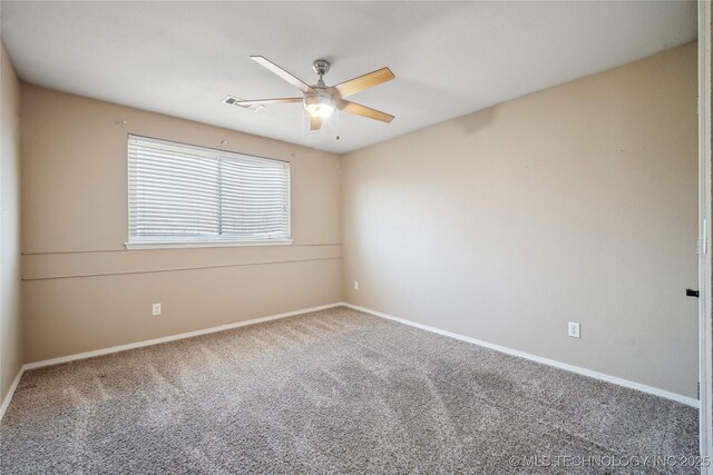 11727 S 91st E Ave, Bixby, OK 74008 - carpeted spare room featuring ceiling fan and baseboards