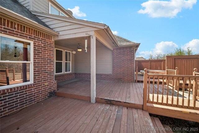 11727 S 91st E Ave, Bixby, OK 74008 - wooden deck featuring ceiling fan