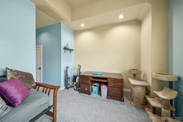 10848 S 95th E Ave, Tulsa, OK 74133 - home office with recessed lighting, visible vents, carpet flooring, and baseboards