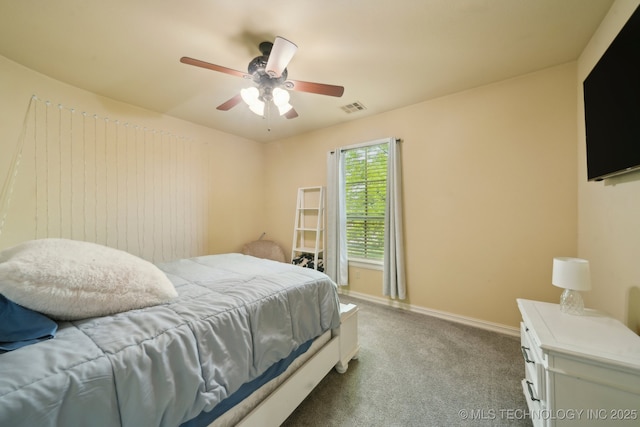 10848 S 95th E Ave, Tulsa, OK 74133 - bedroom featuring baseboards, visible vents, ceiling fan, and carpet