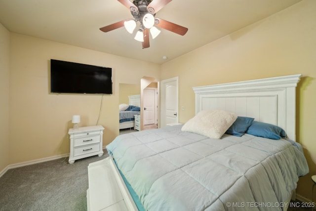 10848 S 95th E Ave, Tulsa, OK 74133 - bedroom with ceiling fan, carpet floors, and baseboards