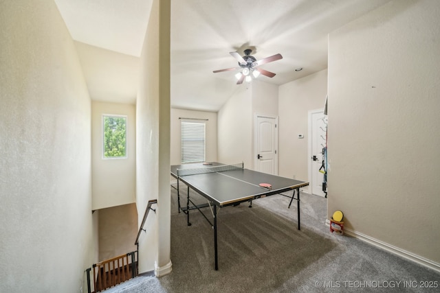 10848 S 95th E Ave, Tulsa, OK 74133 - recreation room featuring baseboards, a ceiling fan, and carpet