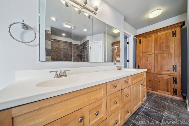 6924 S Knoxville Ave, Tulsa, OK 74136 - full bath featuring double vanity and a tile shower